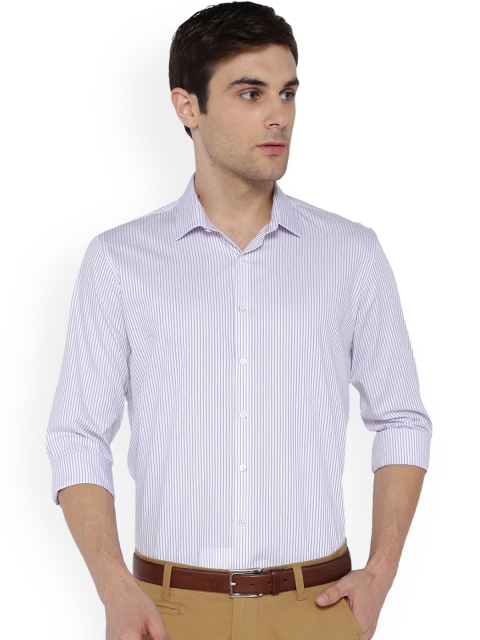 

Van Heusen Men White & Blue Slim Fit Striped Casual Shirt