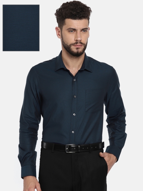 

Arrow Men Blue Slim Fit Self Design Formal Shirt
