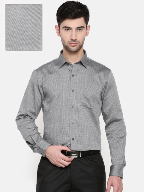 

Arrow Men Grey Melange Slim Fit Self Design Formal Shirt