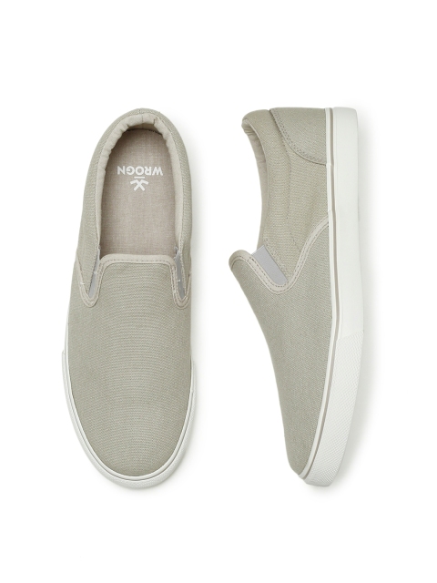

WROGN Men Grey Slip-On Sneakers