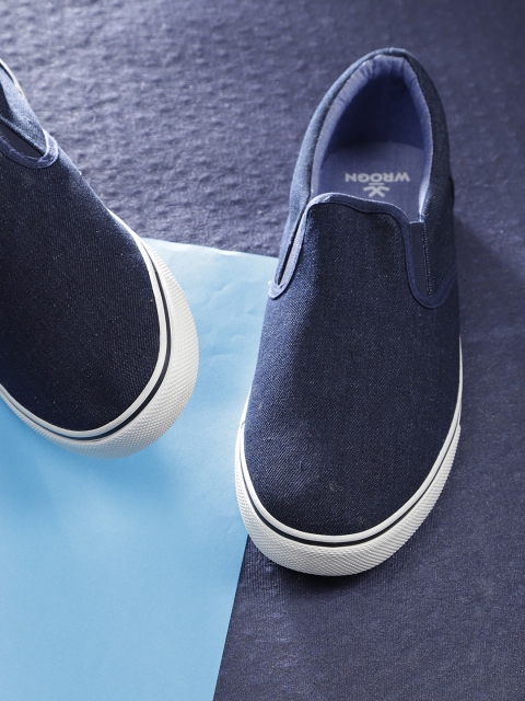 

WROGN Men Navy Blue Slip-On Sneakers