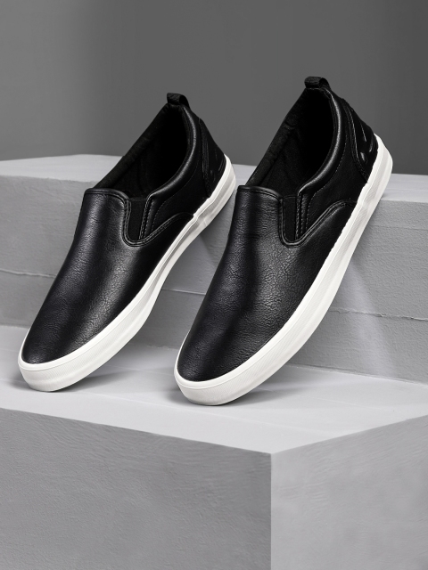 

WROGN Men Black Slip-On Sneakers