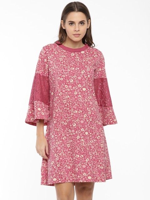 

Chemistry Women Pink Printed A-Line Dress