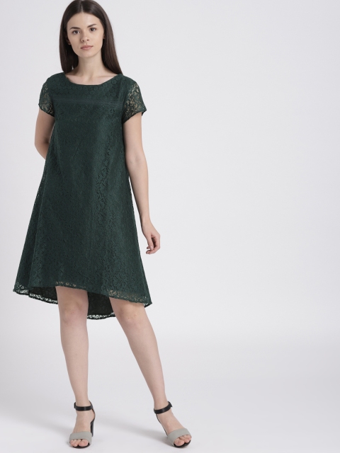 

Chemistry Women Green Self Design A-Line Dress