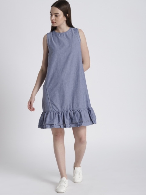 

Chemistry Women Blue Solid A-Line Dress