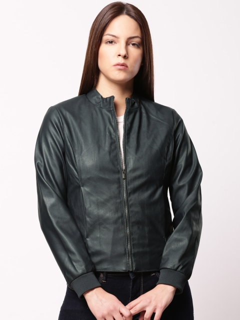 

ether Women Black Solid Bomber Jacket