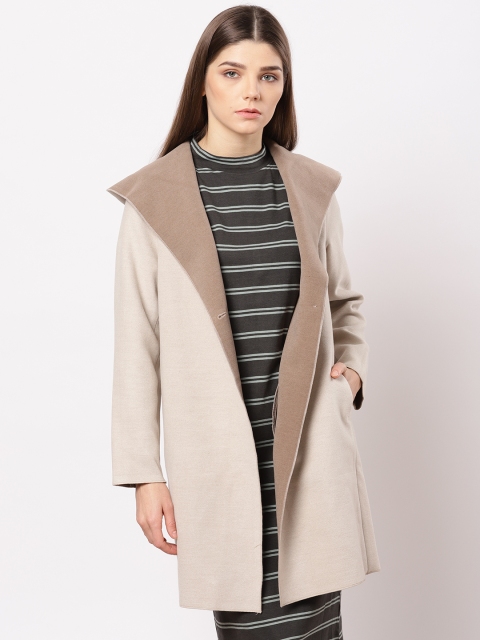 

ether Women Beige Solid Tailored Jacket