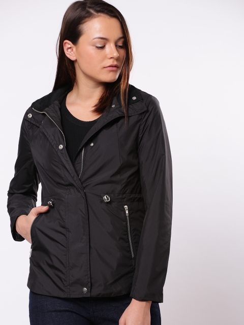 

ether Women Black Solid Lightweight Parka