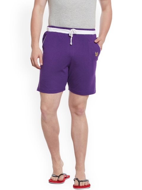 

VIMAL JONNEY Men Purple Solid Lounge Shorts