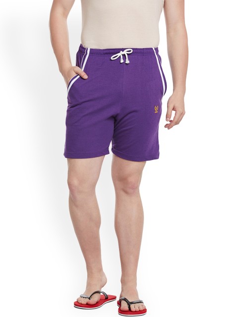 

VIMAL JONNEY Men Purple Solid Lounge Shorts