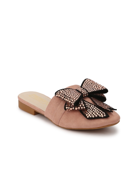 

Truffle Collection Women Mauve Solid Synthetic Mules