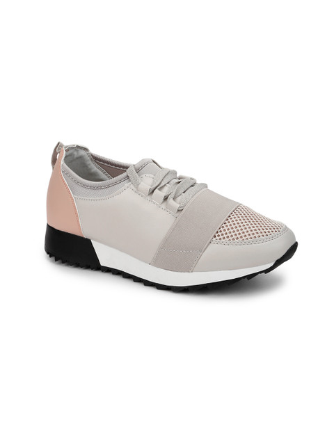

Truffle Collection Women Grey & Pink Sneakers