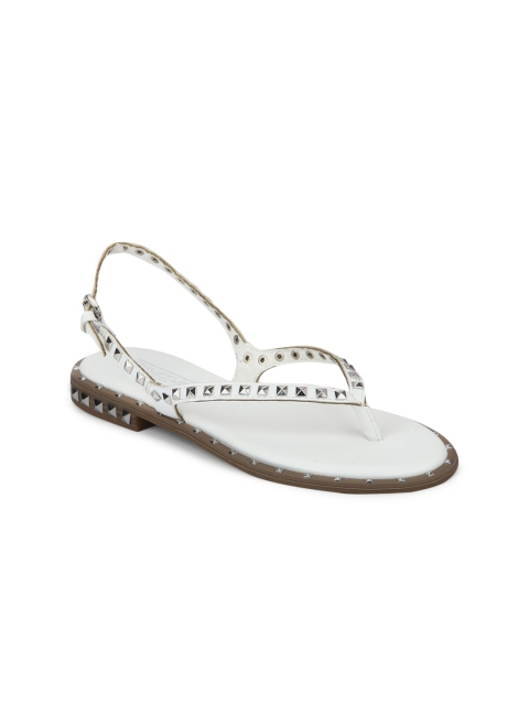 

Truffle Collection Women White Solid Synthetic Open Toe Flats