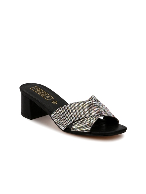 

Truffle Collection Women Black Embellished Sandals