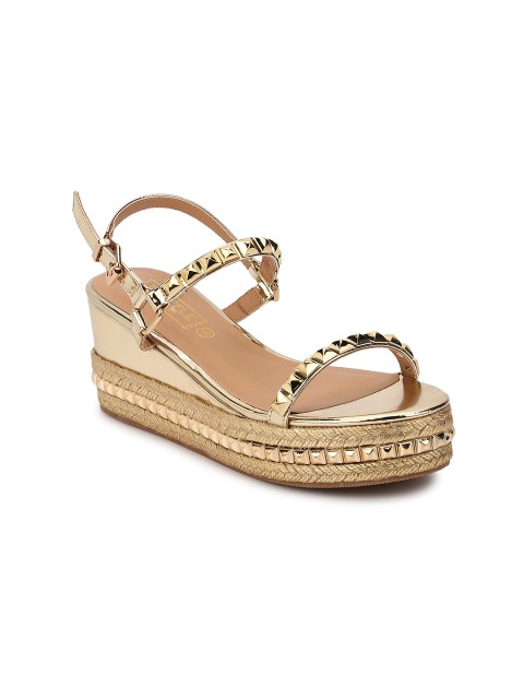 

Truffle Collection Women Gold-Toned Embellished Sandals