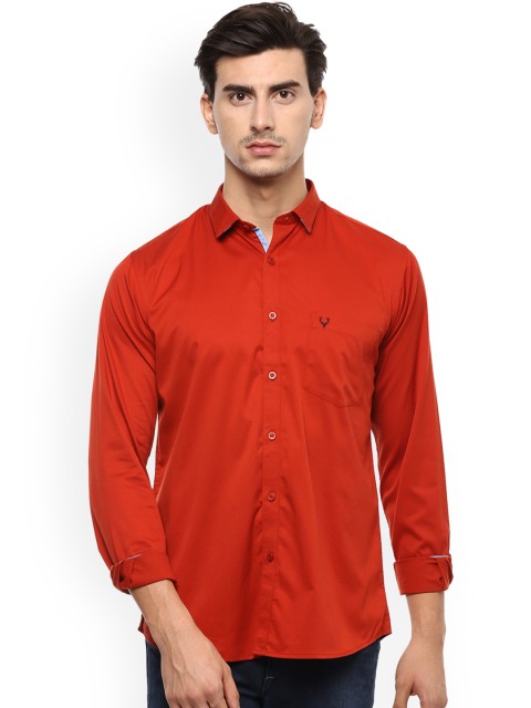 

Allen Solly Men Red Slim Fit Solid Casual Shirt