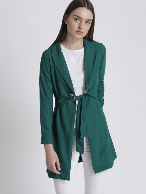 

Chemistry Green Solid Tie-Up Shrug
