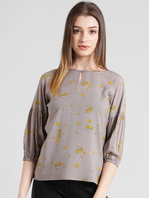 

Zink London Women Taupe Printed Top
