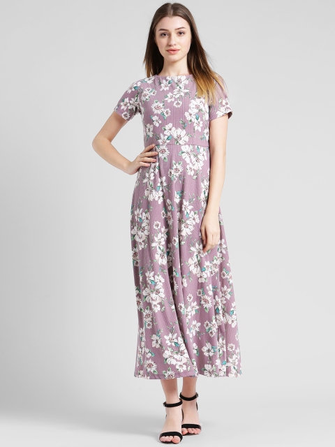 

Zink London Women Lavender Printed Maxi Dress