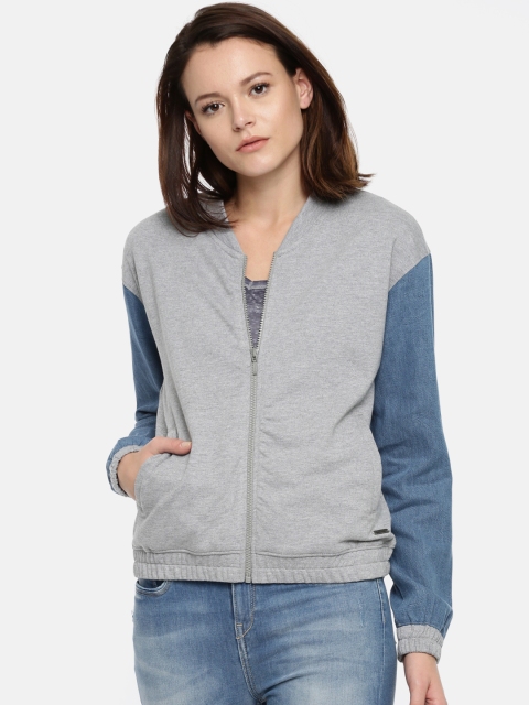 

Roadster Women Grey Colourblock Sweatshirt