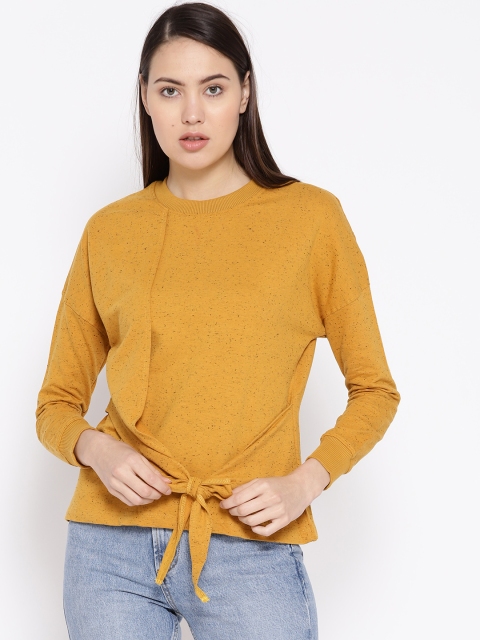 

Roadster Women Mustard Yellow Solid Sweatshirt