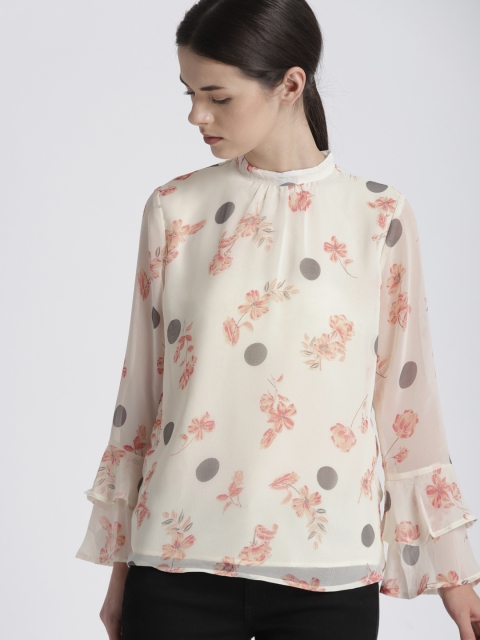 

Chemistry Women Cream-Coloured Printed Top