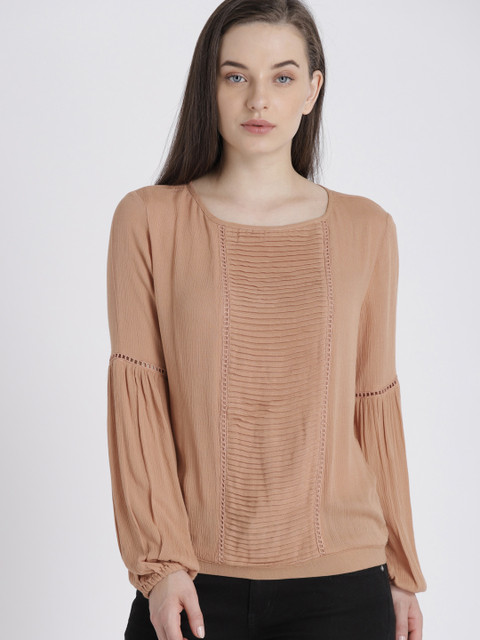 

Chemistry Women Brown Solid Blouson Top