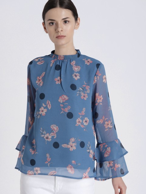

Chemistry Women Blue Printed Top