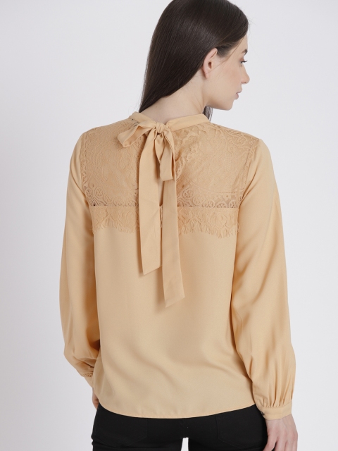 

Chemistry Women Peach-Coloured Solid Top