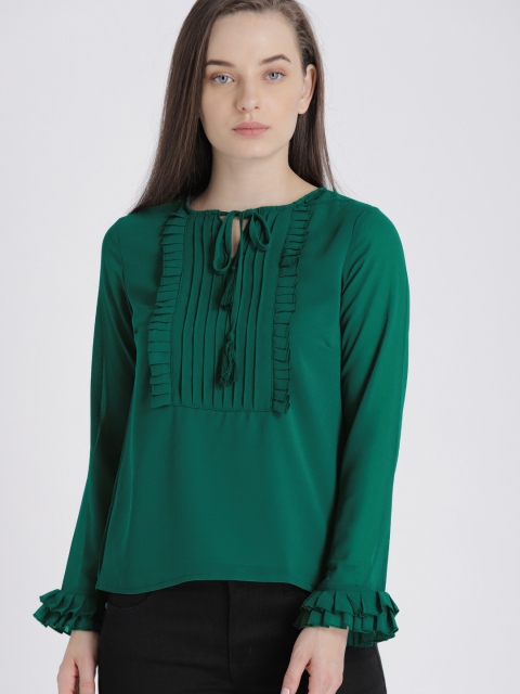 

Chemistry Women Green Solid Top