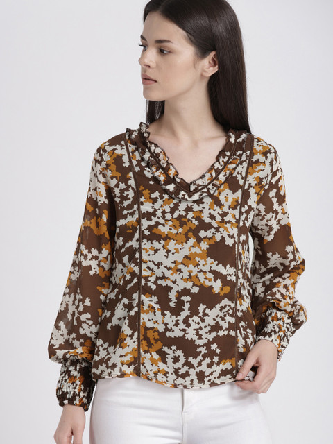 

Chemistry Women Brown Printed Top