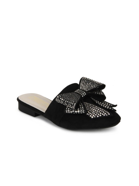 

Truffle Collection Women Black Solid Synthetic Mules