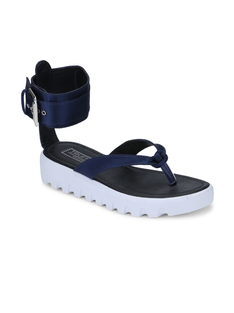 

Truffle Collection Women Blue Solid Synthetic Open Toe Flats