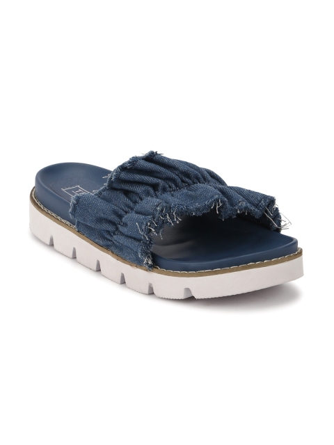 

Truffle Collection Women Blue Solid Synthetic Open Toe Flats
