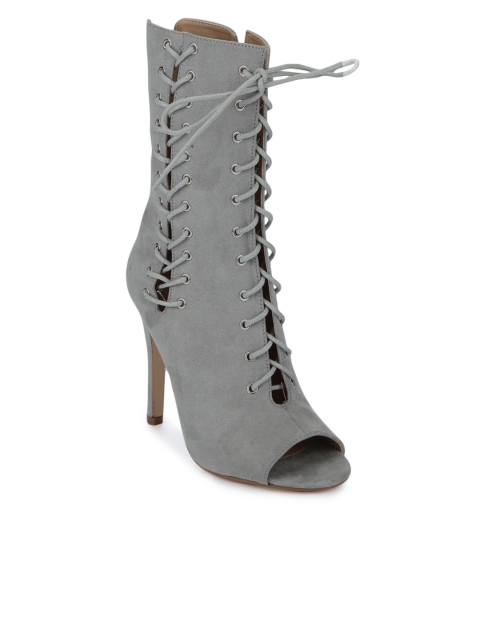 

Truffle Collection Women Grey Solid Heeled Boots
