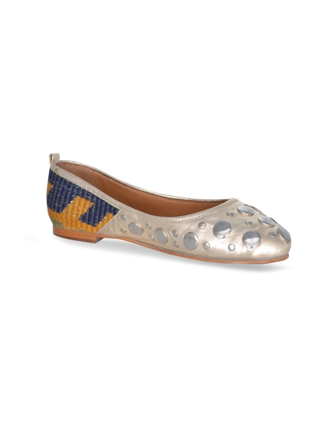 

Saint G Women Gold-Toned Embellished Leather Ballerinas