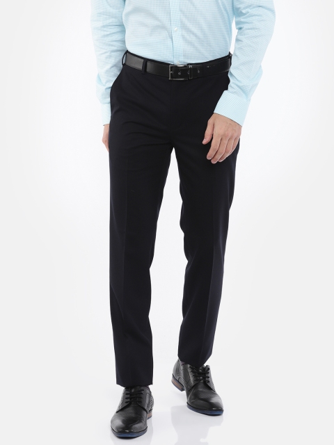 

Raymond Men Navy Blue Slim Fit Solid Formal Trousers