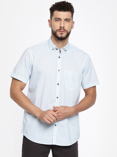 

ColorPlus Men Blue Tailored Fit Printed Casual Shirt