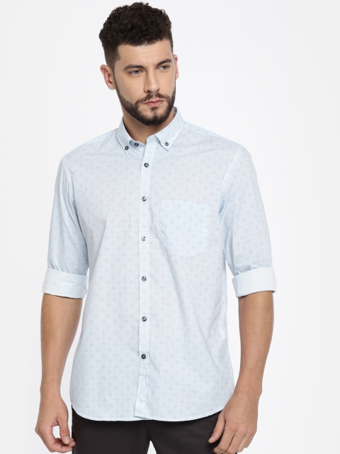 

ColorPlus Men Blue Tailored Fit Printed Casual Shirt