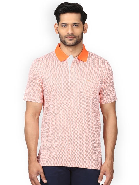 

ColorPlus Men Orange & White Printed Polo Collar T-shirt