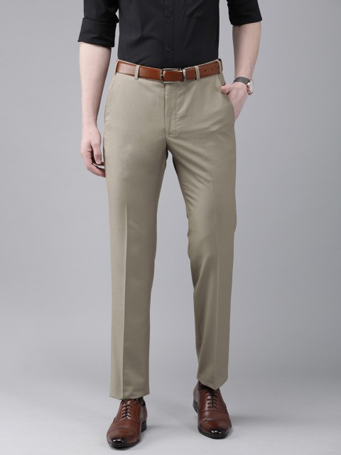 

Park Avenue Men Brown Super Slim Fit Solid Formal Trousers