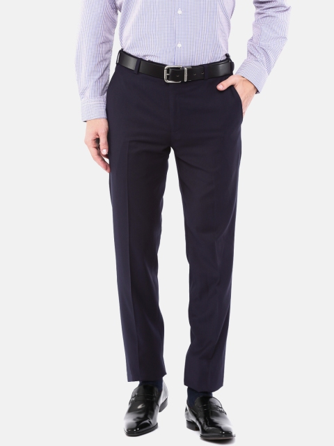

Raymond Men Navy Blue Slim Fit Solid Formal Trousers