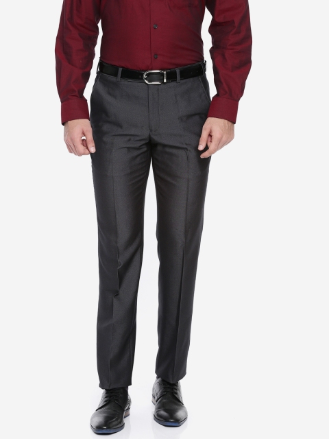 

Park Avenue Men Grey Super Slim Fit Solid Formal Trousers