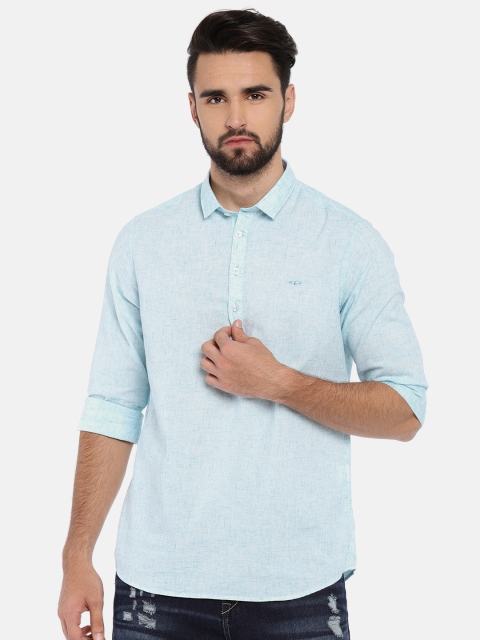 

ColorPlus Men Blue Tailored Fit Solid Casual Shirt