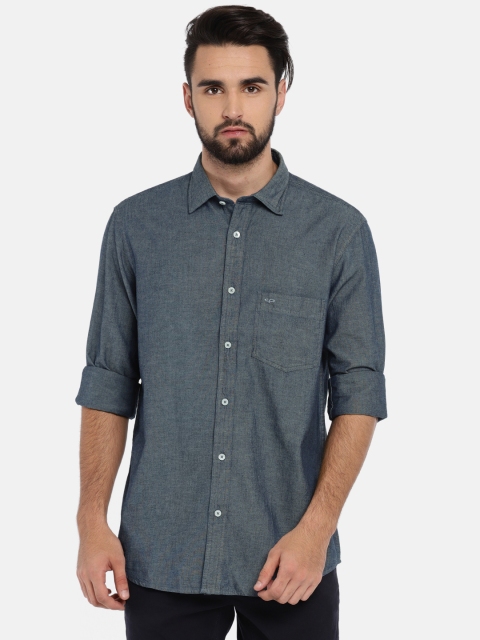 

ColorPlus Men Blue Tailored Fit Solid Casual Shirt