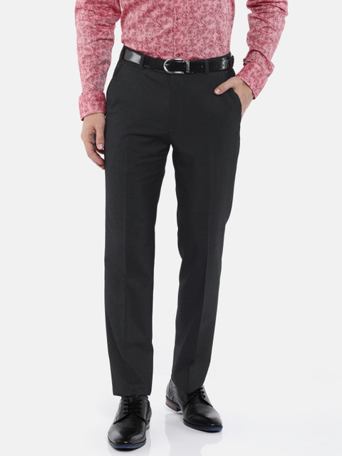 

Park Avenue Men Grey Super Slim Fit Solid Formal Trousers