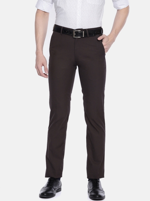 

Park Avenue Men Brown Slim Fit Solid Regular Trousers