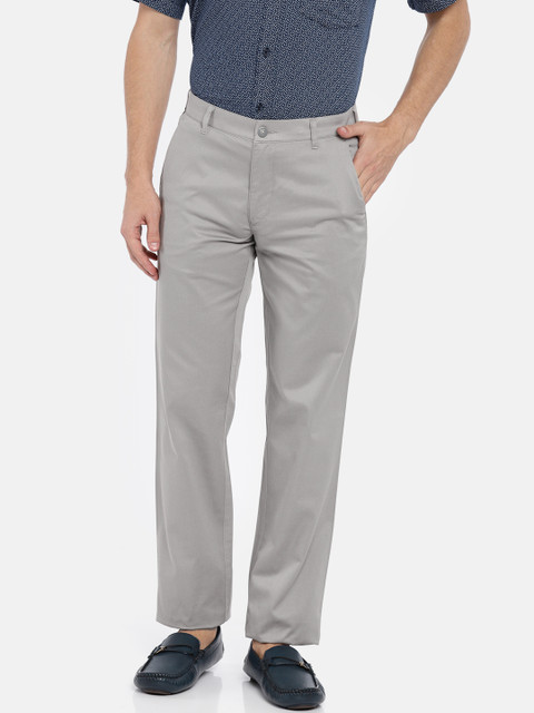 

ColorPlus Men Grey Regular Fit Solid Chinos