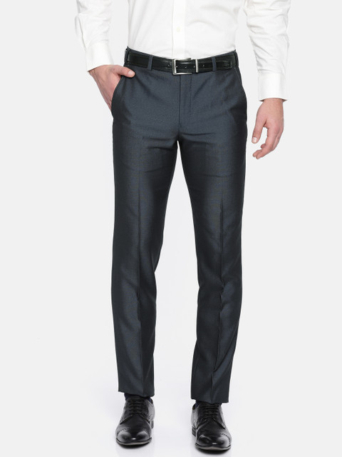 

Park Avenue Men Blue Super Slim Fit Solid Formal Trousers