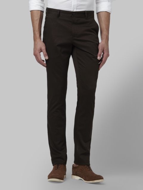 

Park Avenue Men Olive Green Regular Fit Solid Trousers